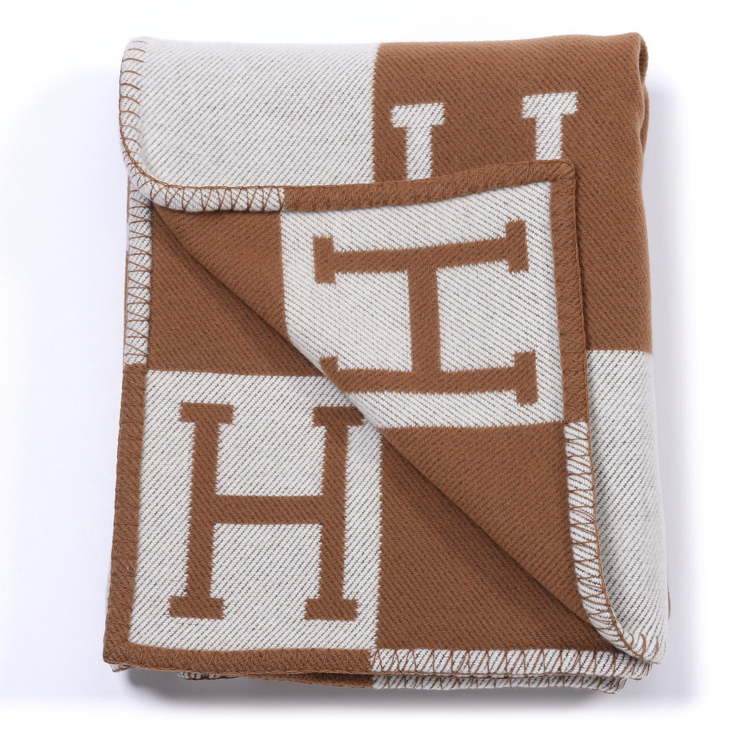 Wool Cashmere Avalon Blanket Ecru Camel