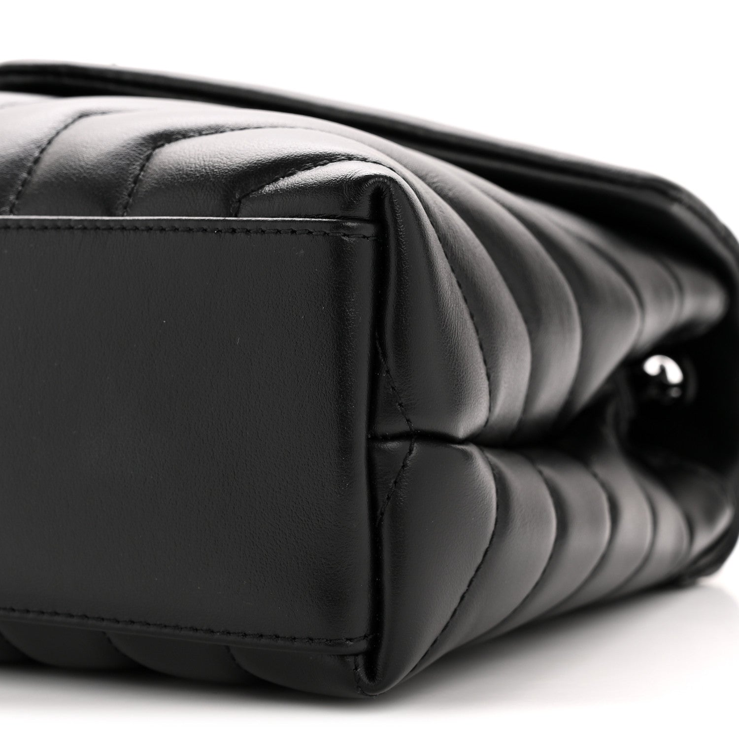 Saint Laurent Calfskin Y Quilted Monogram Monochrome Small Loulou Chain Satchel Black 10 of 11