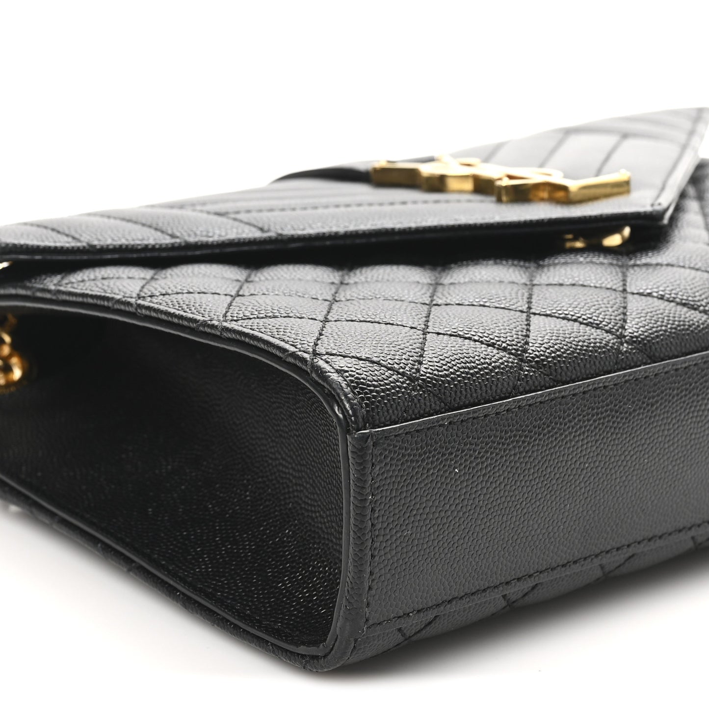 Grain De Poudre Textured Mixed Matelasse Triquilt Medium Monogram Satchel Black