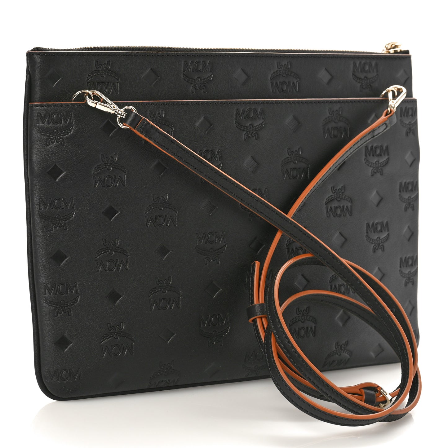 Calfskin Monogram Klara Crossbody Pouch Black