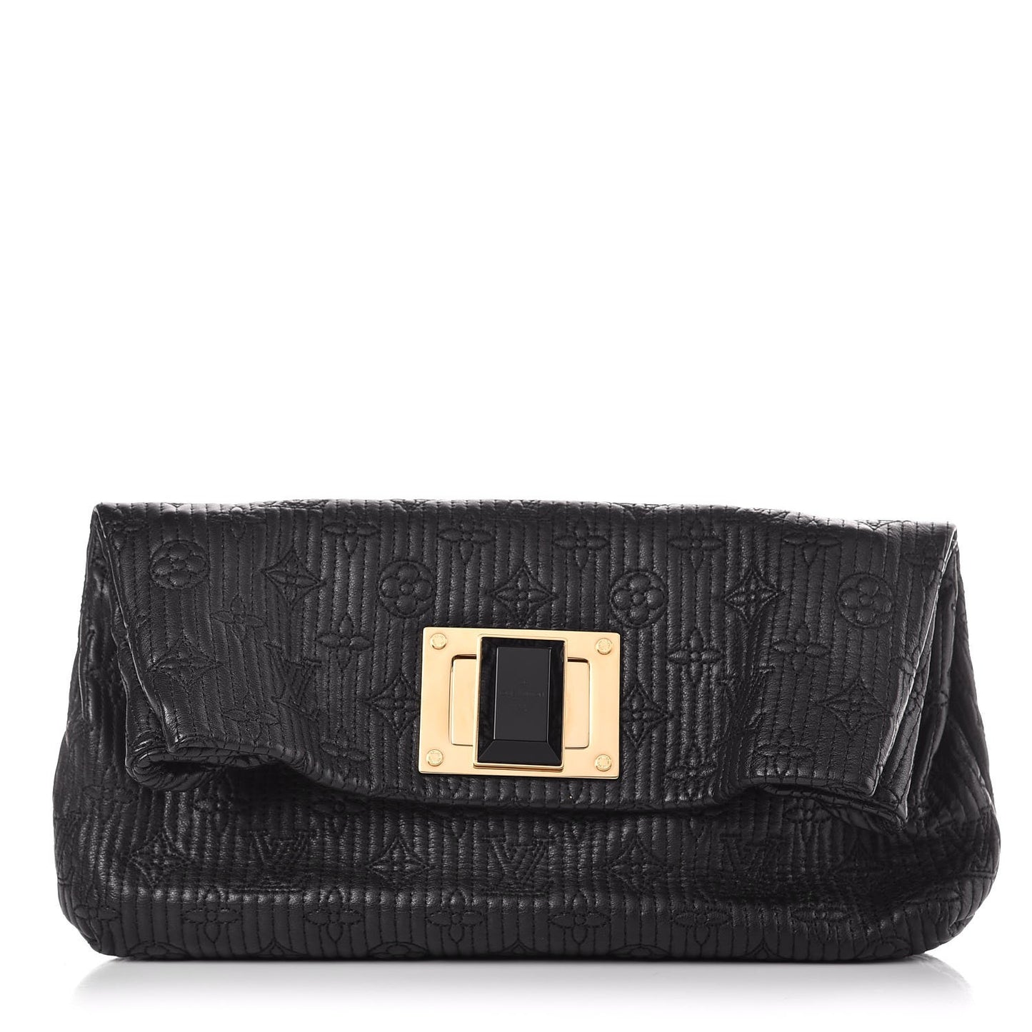Calfskin Quilted Monogram Altair Clutch Black