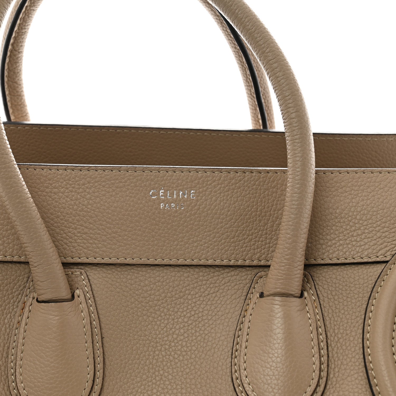 Celine Drummed Calfskin Mini Luggage Dune 7 of 11