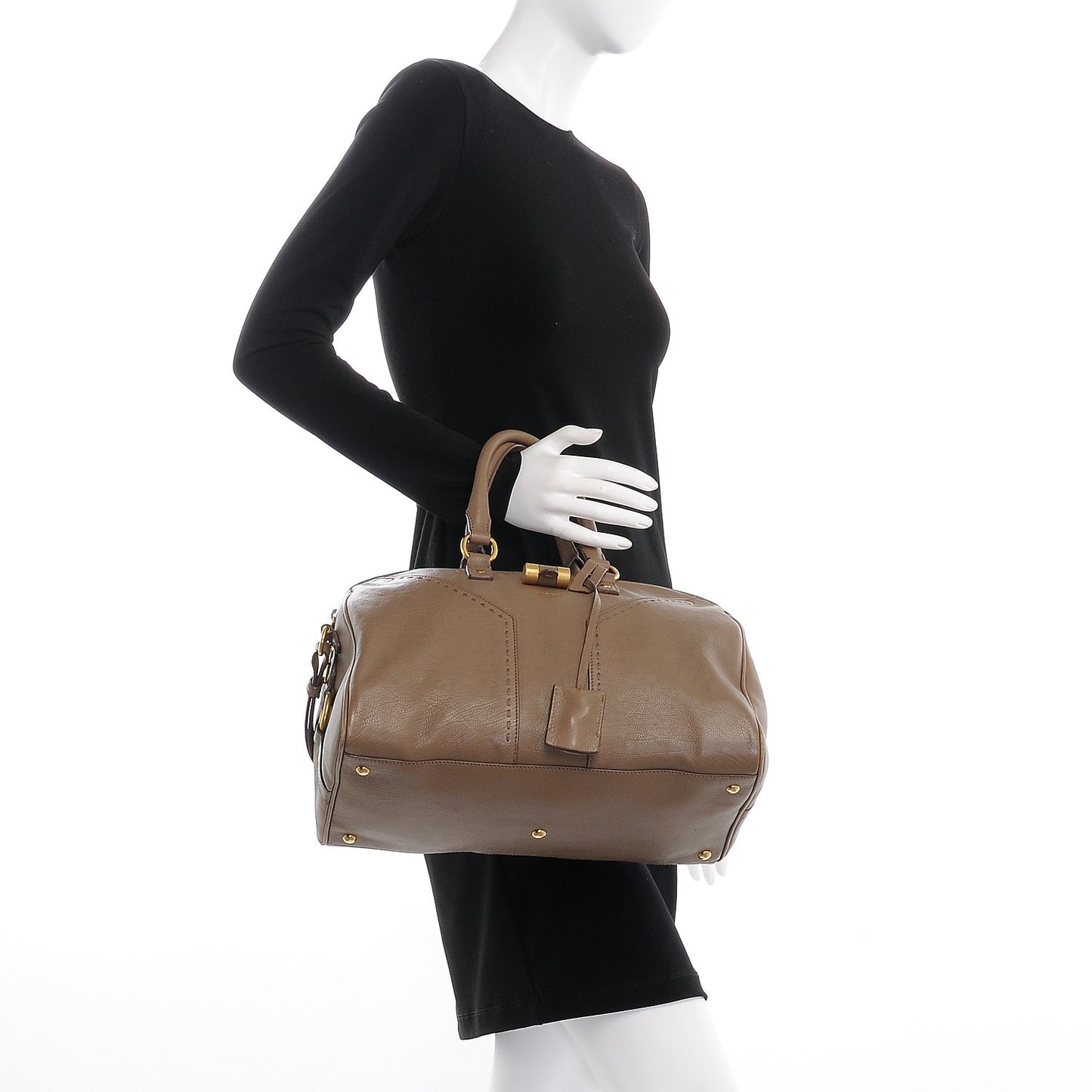 Calfskin Muse Bowler Dark Beige