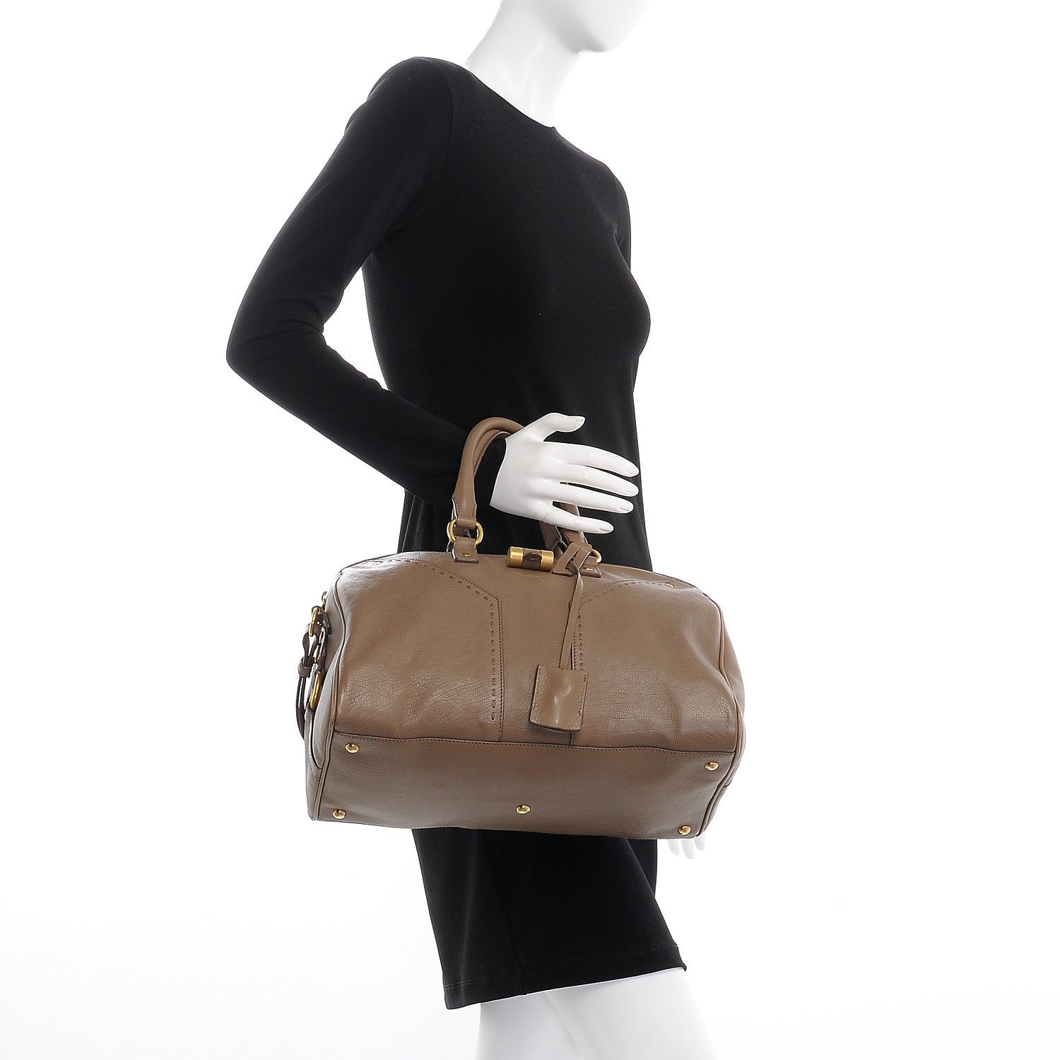 Saint Laurent Calfskin Muse Bowler Dark Beige 3 of 15