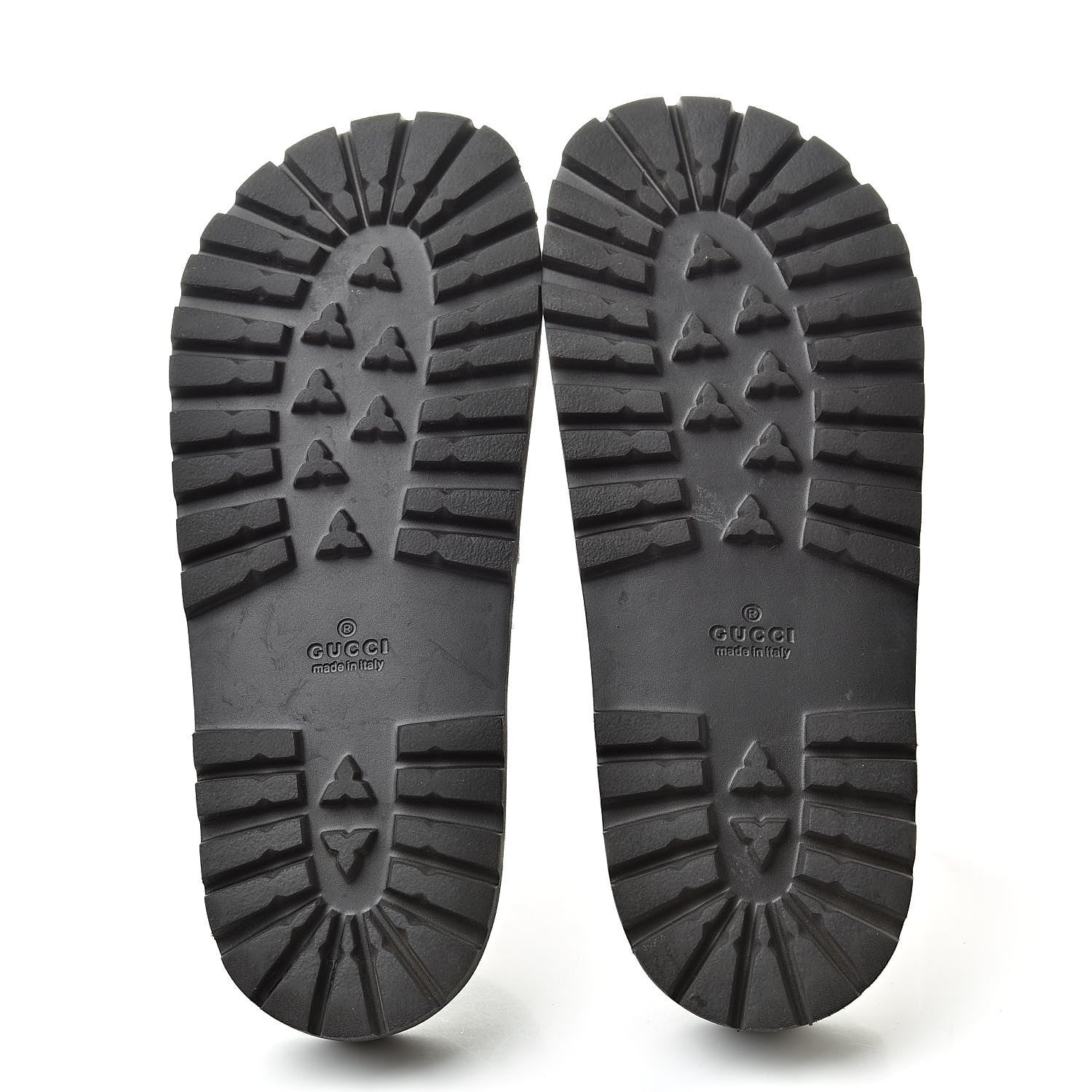 Gucci Rubber Web Mens Lug Sole Slide Sandals 8 Black Green Red 5 of 12