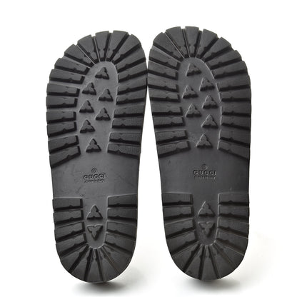 Gucci Rubber Web Mens Lug Sole Slide Sandals 8 Black Green Red 5 of 12