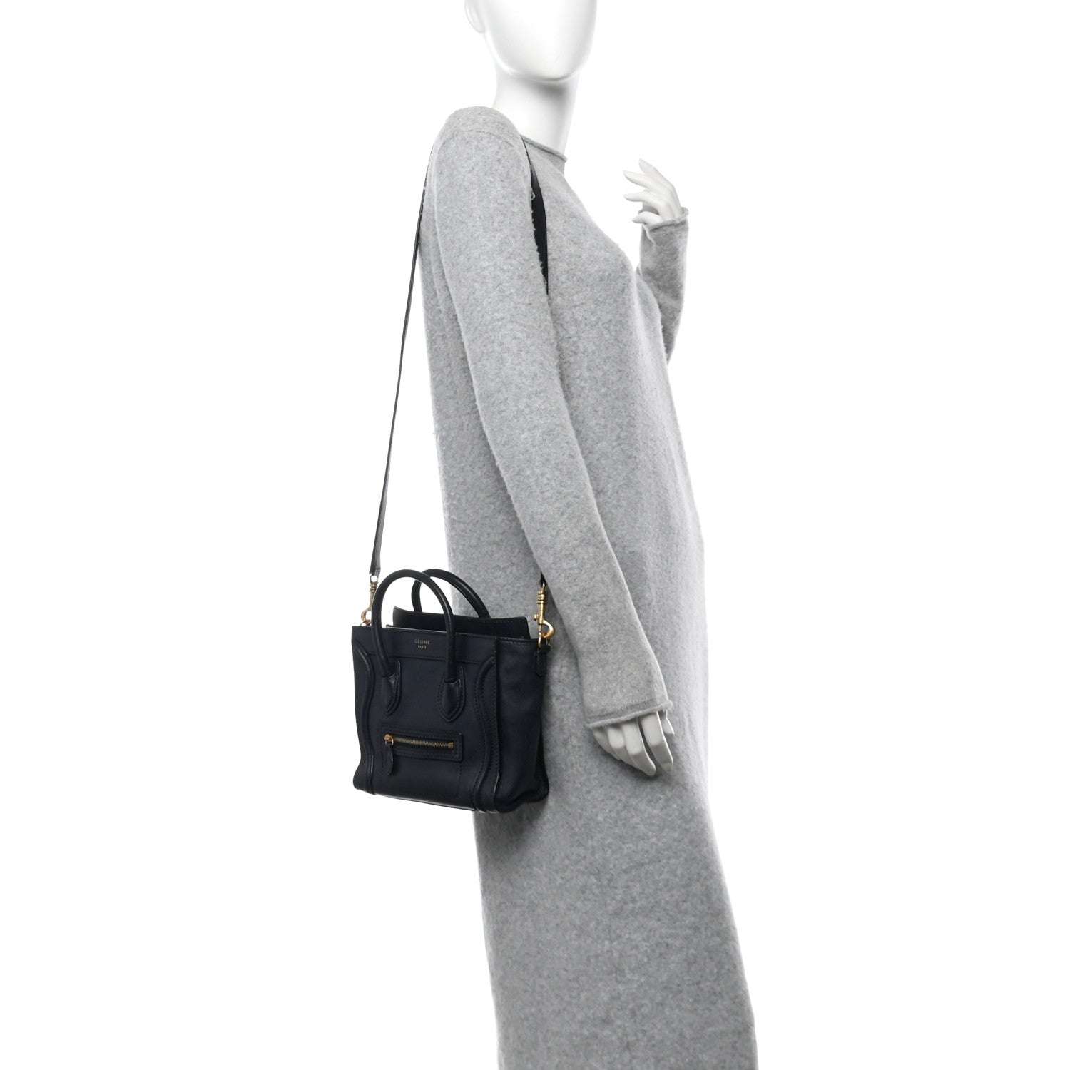 Celine Smooth Calfskin Nano Luggage Ink 2 of 12