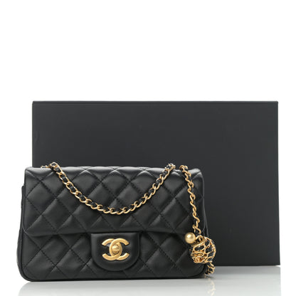 Chanel Lambskin Quilted Mini Rectangular Pearl Crush Flap Black 12 of 12