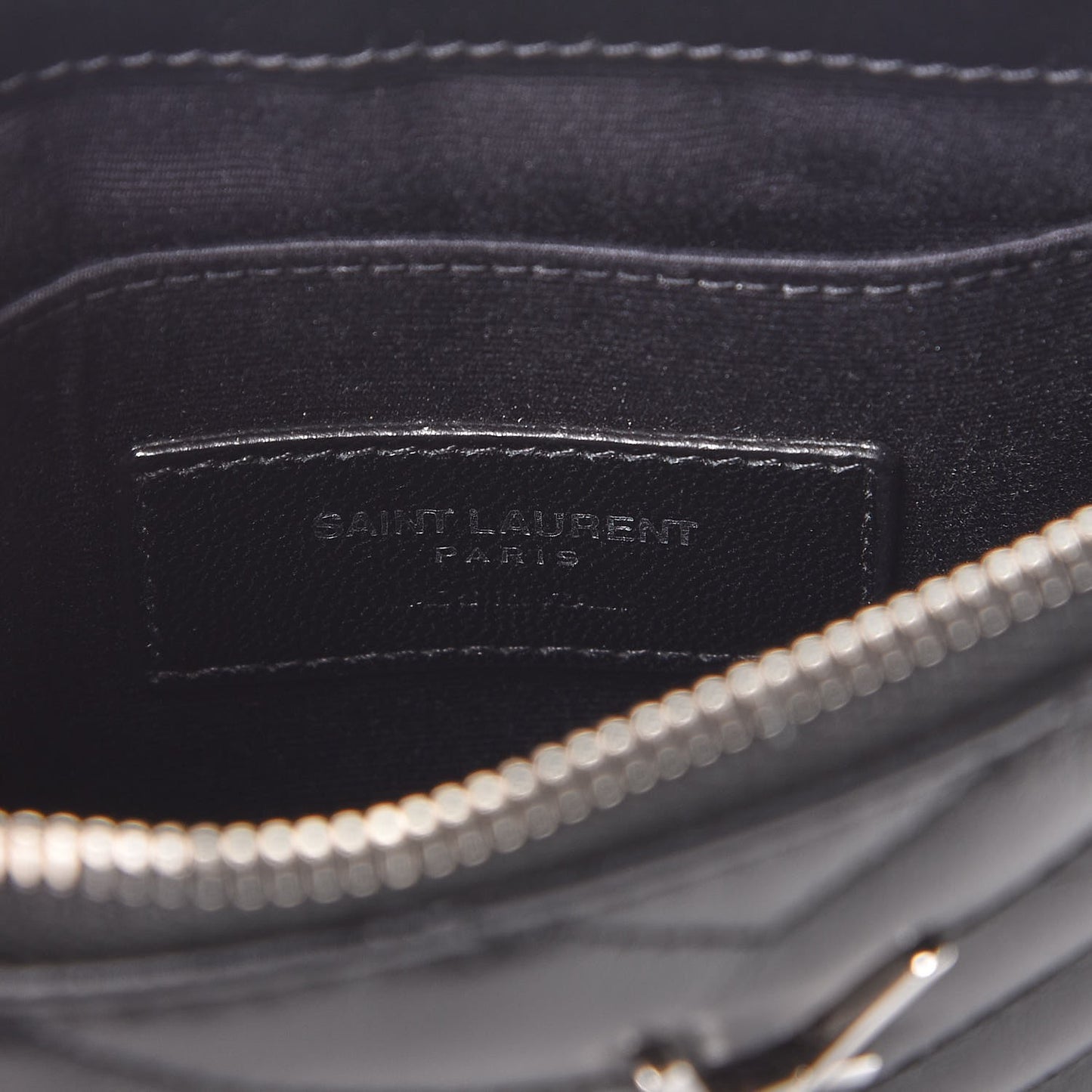 Calfskin Matelasse Chevron Monogram Pouch Black