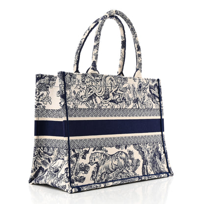 Christian Dior Canvas Embroidered Medium Dioriviera Toile De Jouy Book Tote Blue 3 of 13