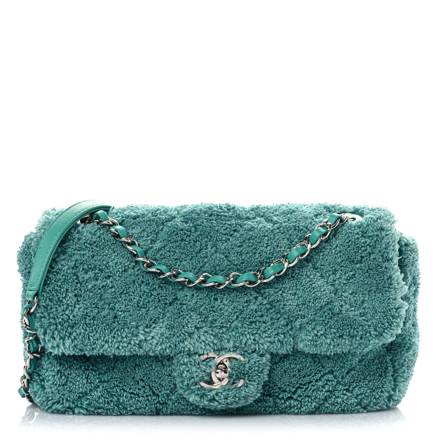 Chanel Lambskin Calfskin Mixed Fibers Quilted Medium Flap Green 1 of 9