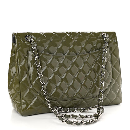 Chanel Patent Quilted Maxi Single Flap Grey 3 of 13