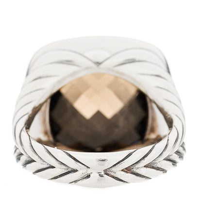 David Yurman Sterling Silver 18K Yellow Gold Diamond Smoky Quartz 14mm Albion Ring 51 5.75 4 of 5