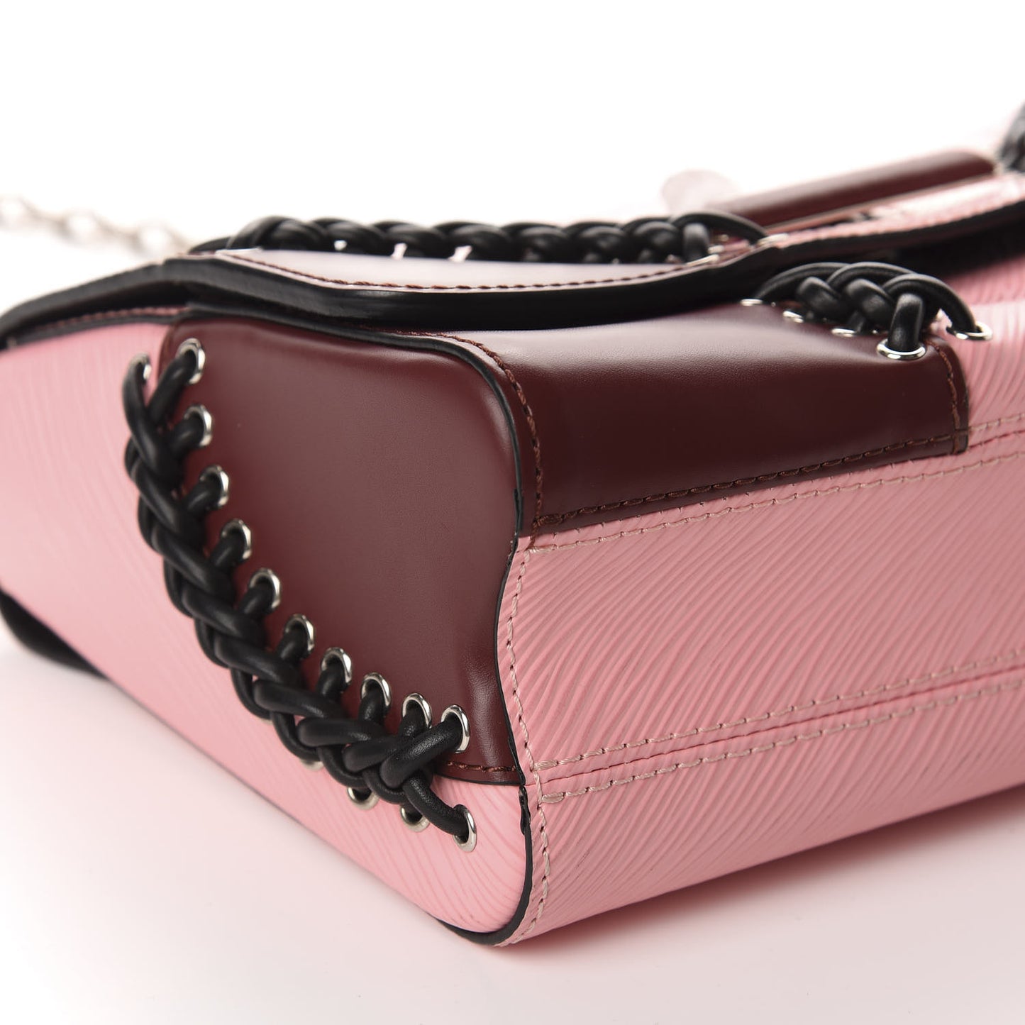 Epi Braided Twist Shoulder Bag MM Rose Ballerine