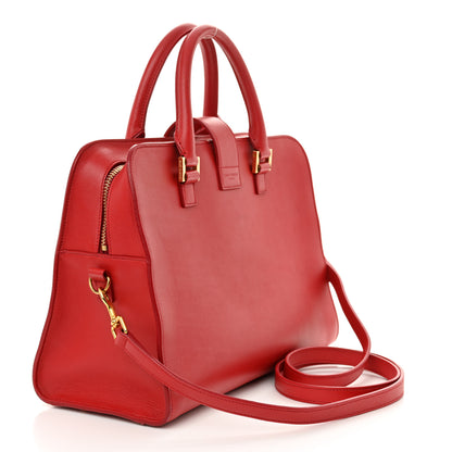 Saint Laurent Calfskin Small Monogram Cabas Lipstick Red 3 of 12