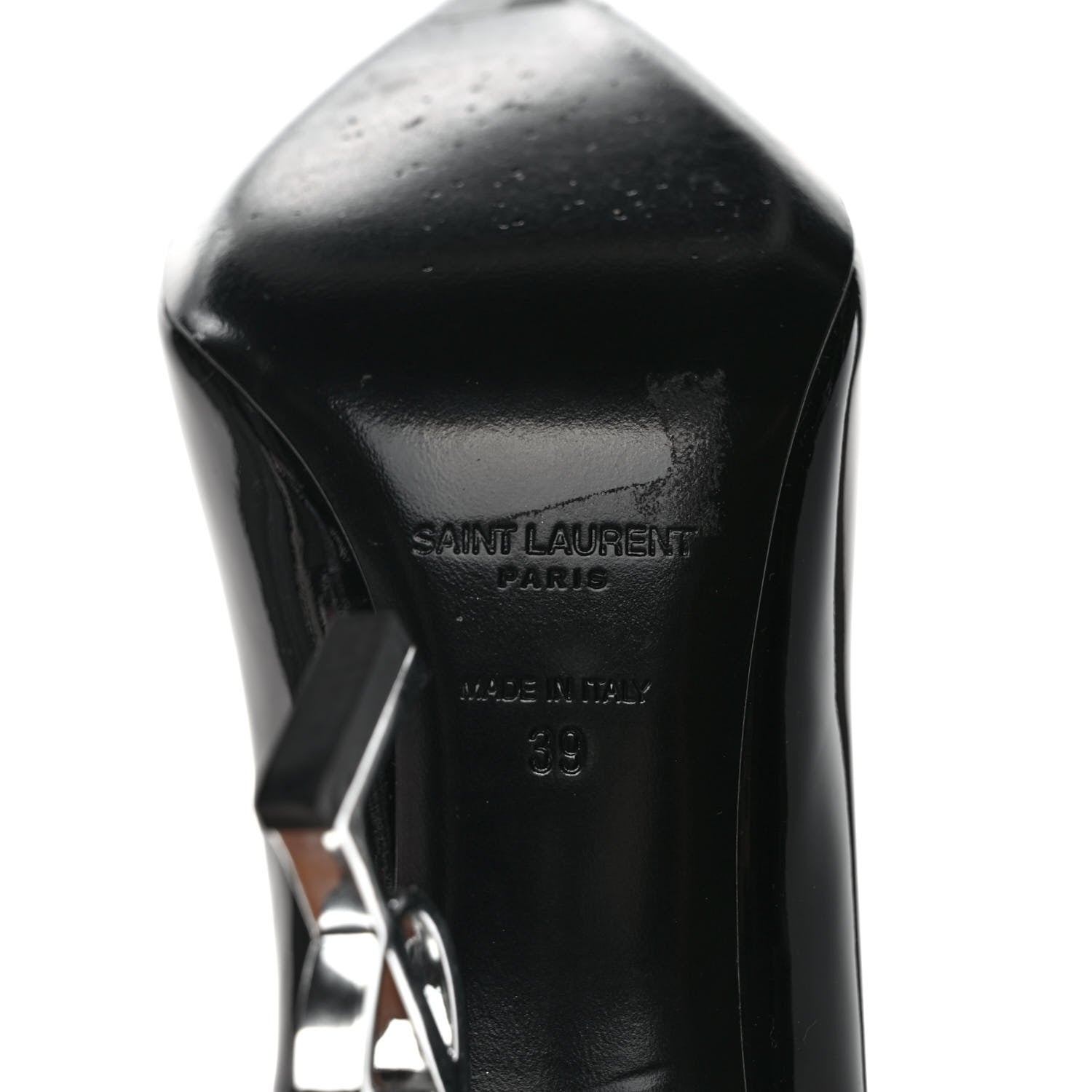 Saint Laurent Patent Opyum 110 Pumps 39 Black Silver 6 of 10