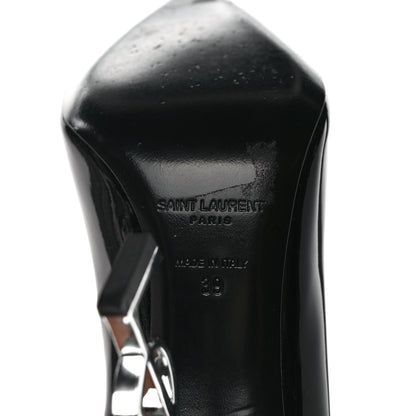 Saint Laurent Patent Opyum 110 Pumps 39 Black Silver 6 of 10