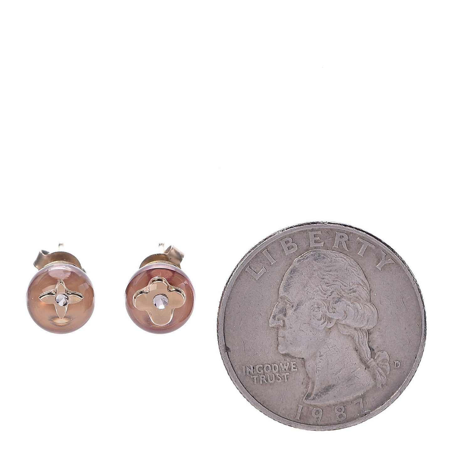 Resin Inclusion Stud Earrings Set of 2 Pink