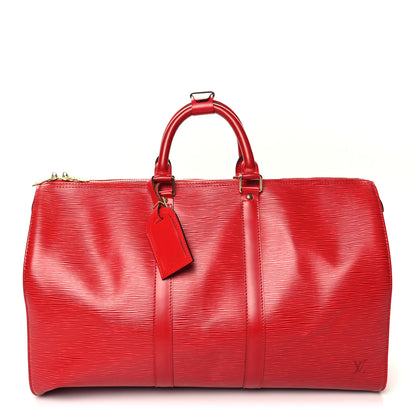Louis Vuitton Epi Keepall 45 Castillan Red 1 of 12