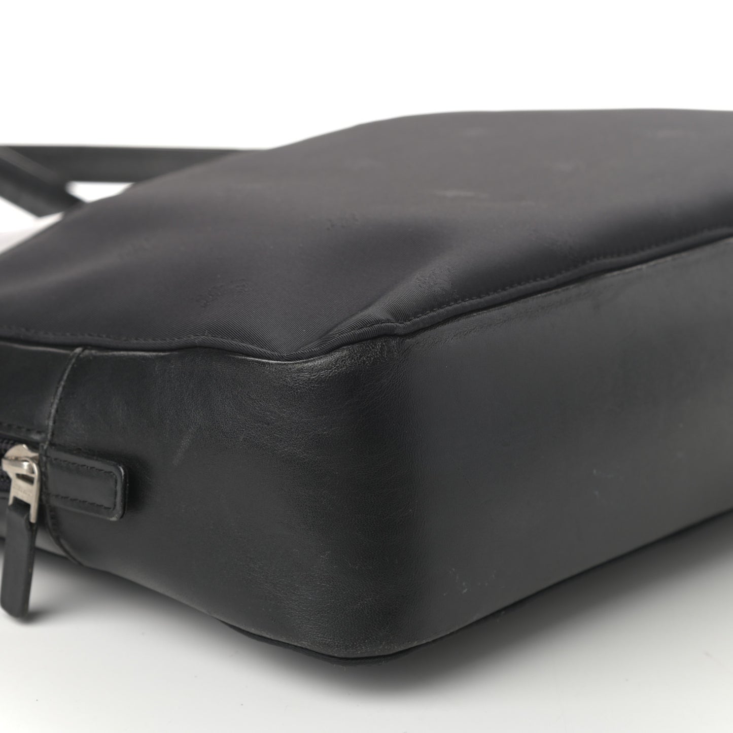 Calfskin Nylon Shoulder Bag Black