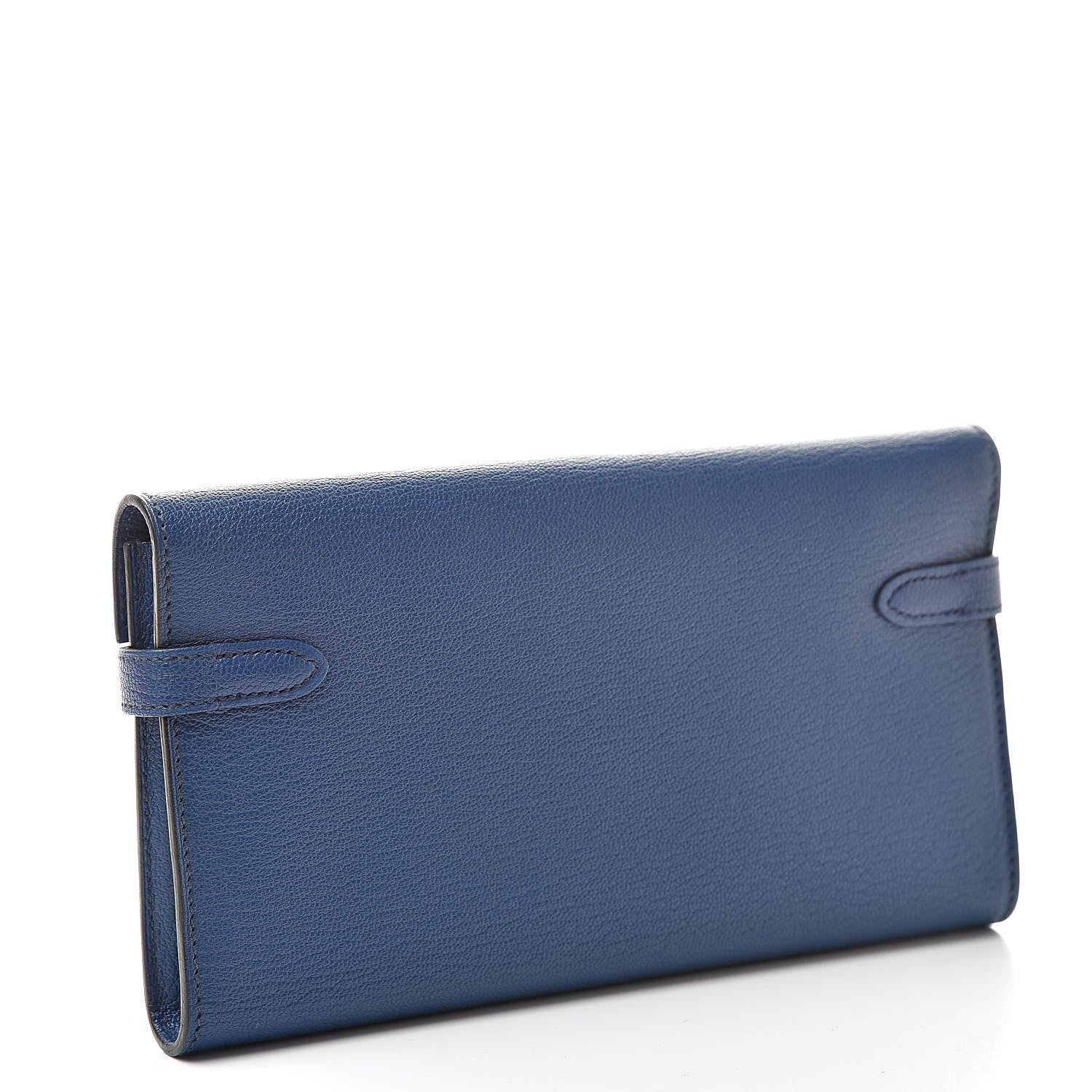 Hermes Chevre Mysore Kelly Longue Wallet Bleu Brighton 3 of 8