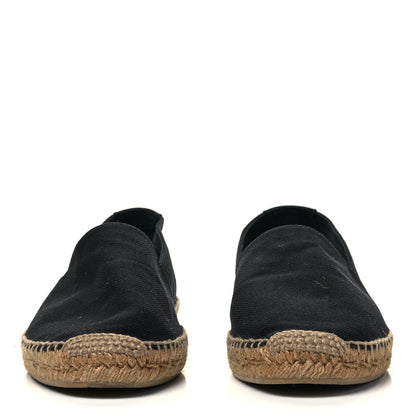 Saint Laurent Canvas Nappa Elba Light Logo Embroidered Mens Espadrilles 44 Black 2 of 6