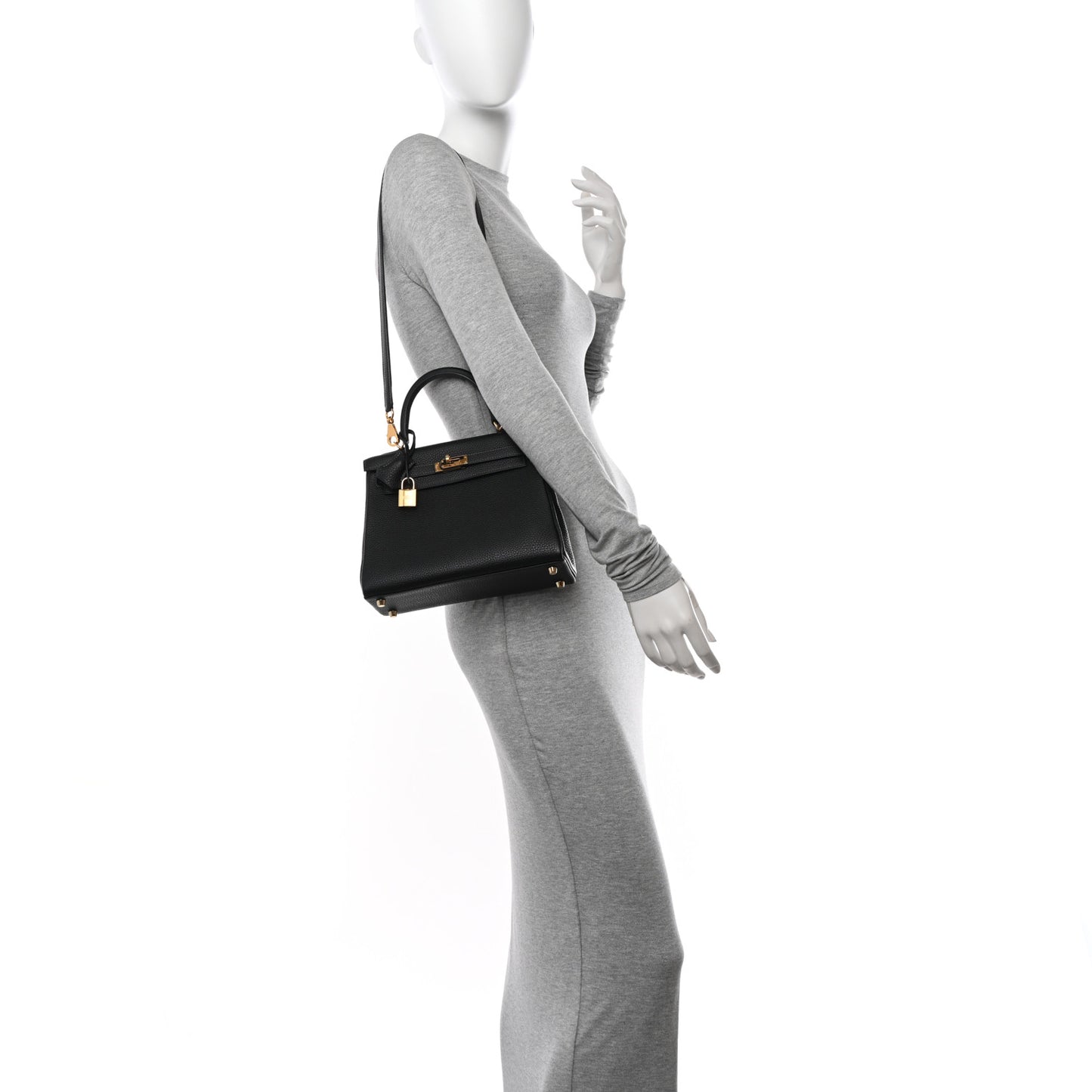 Togo Horseshoe Kelly Retourne 25 Black