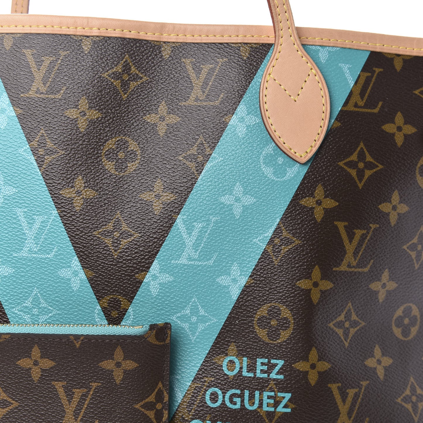Monogram V Neverfull MM Turquoise