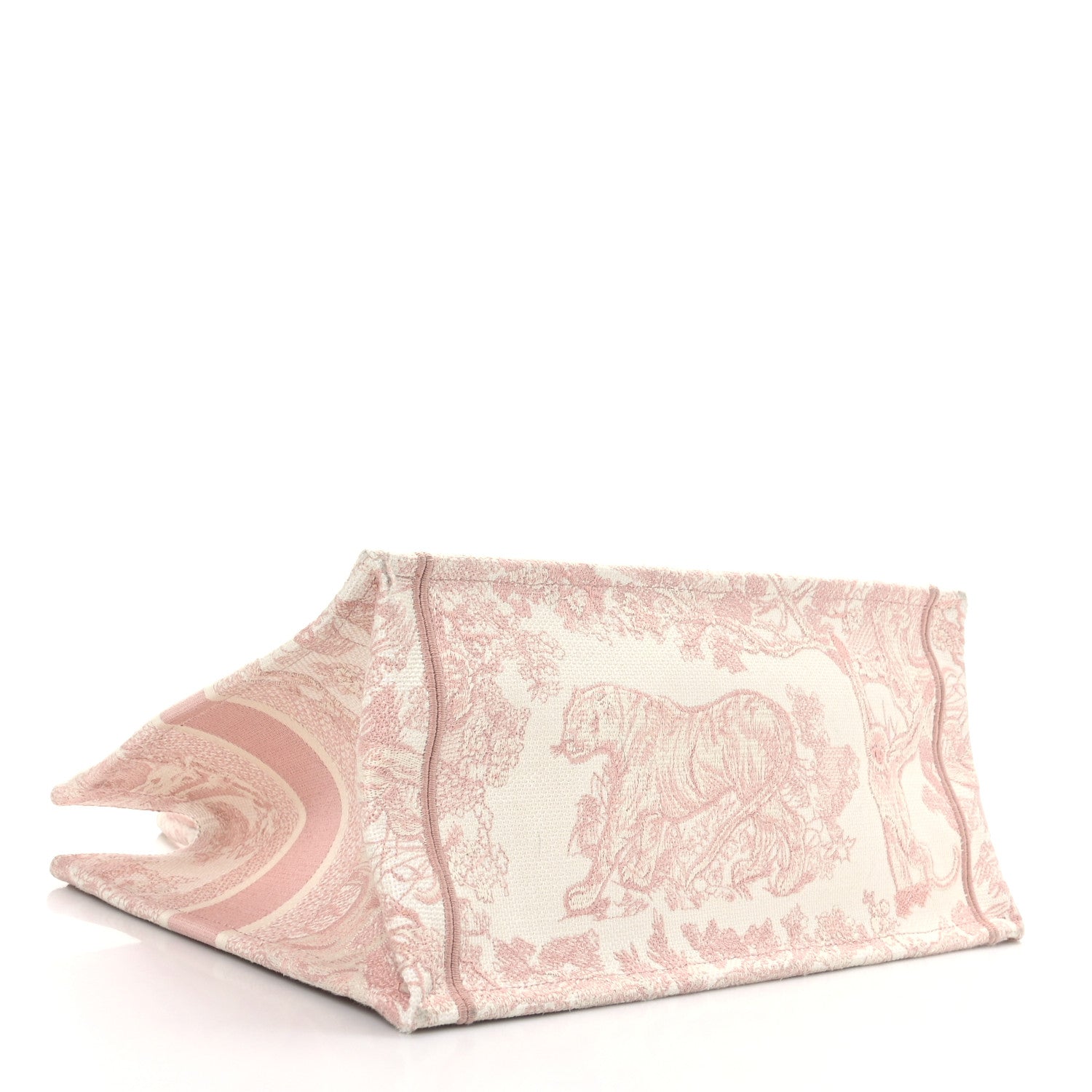Christian Dior Canvas Embroidered Medium Dioriviera Toile De Jouy Book Tote Rose 4 of 9