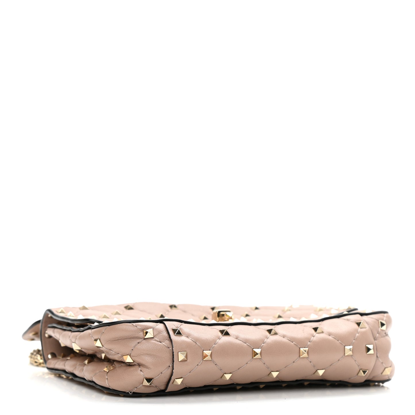 Nappa Small Rockstud Spike Shoulder Bag Poudre
