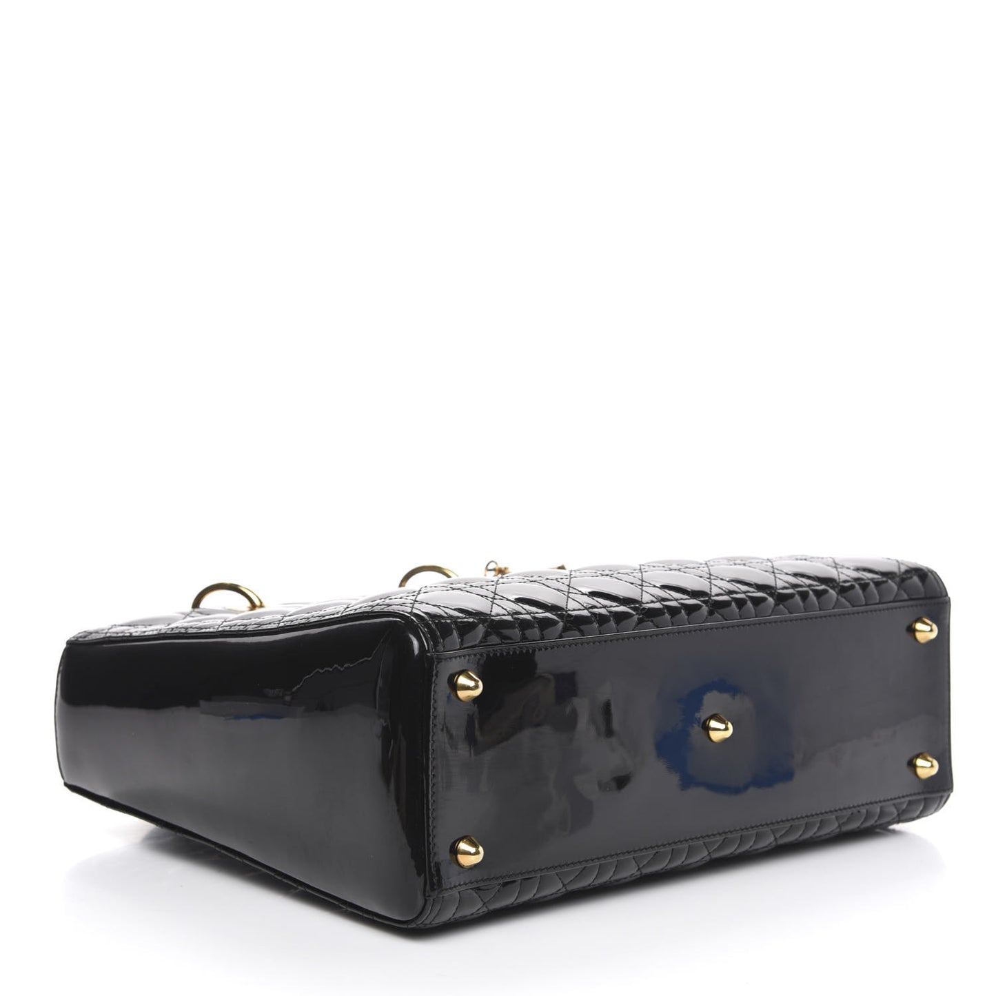 Patent Cannage Large Lady Dior Black
