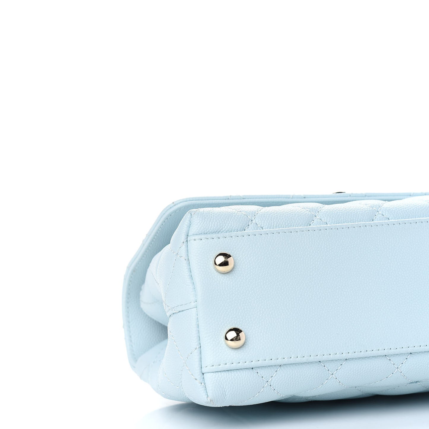 Caviar Quilted Mini Coco Handle Flap Light Blue