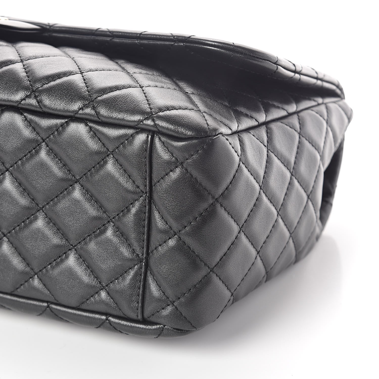 Chanel Metallized Calfskin Quilted Small XXL Travel Flap Bag Black 10 of 10