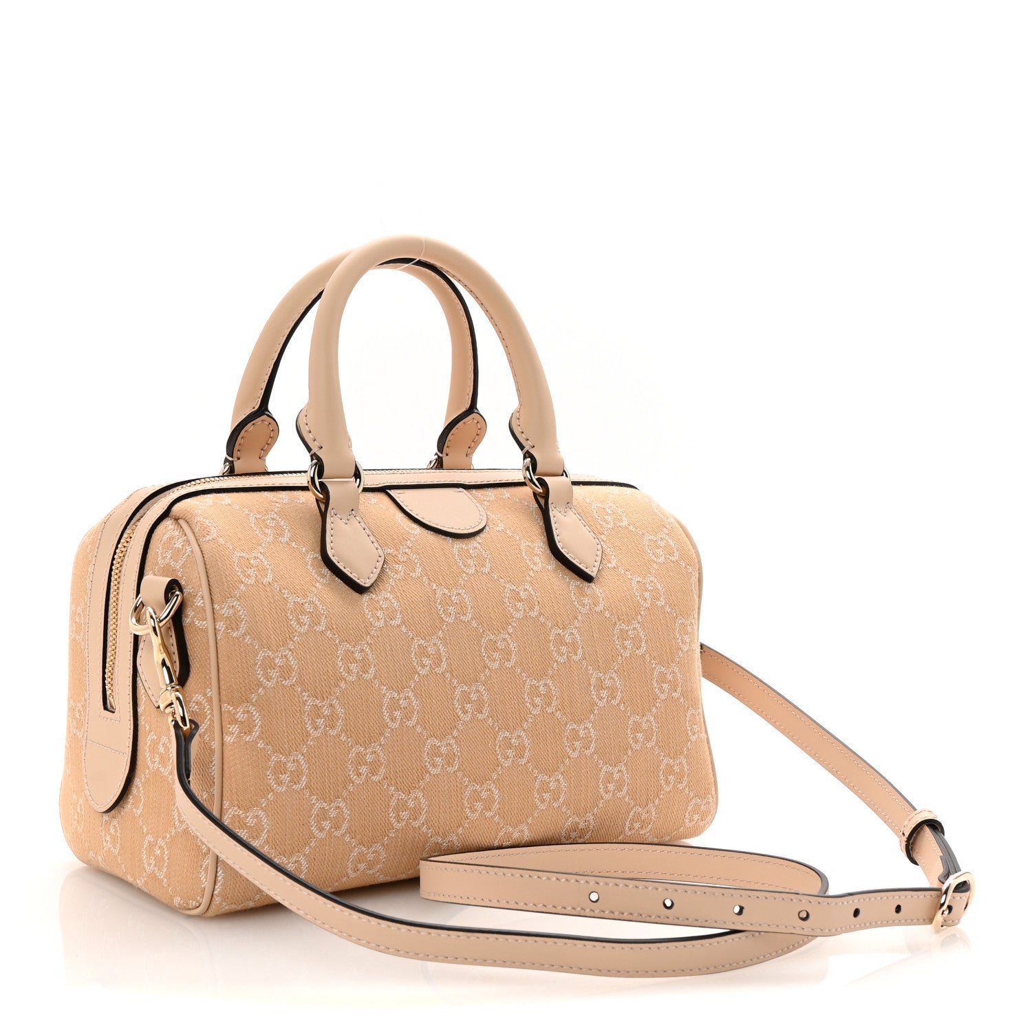 Gucci Summer Denim Calfskin GG Monogram Small Ophidia Top Handle Bag Souffle Rose 3 of 9