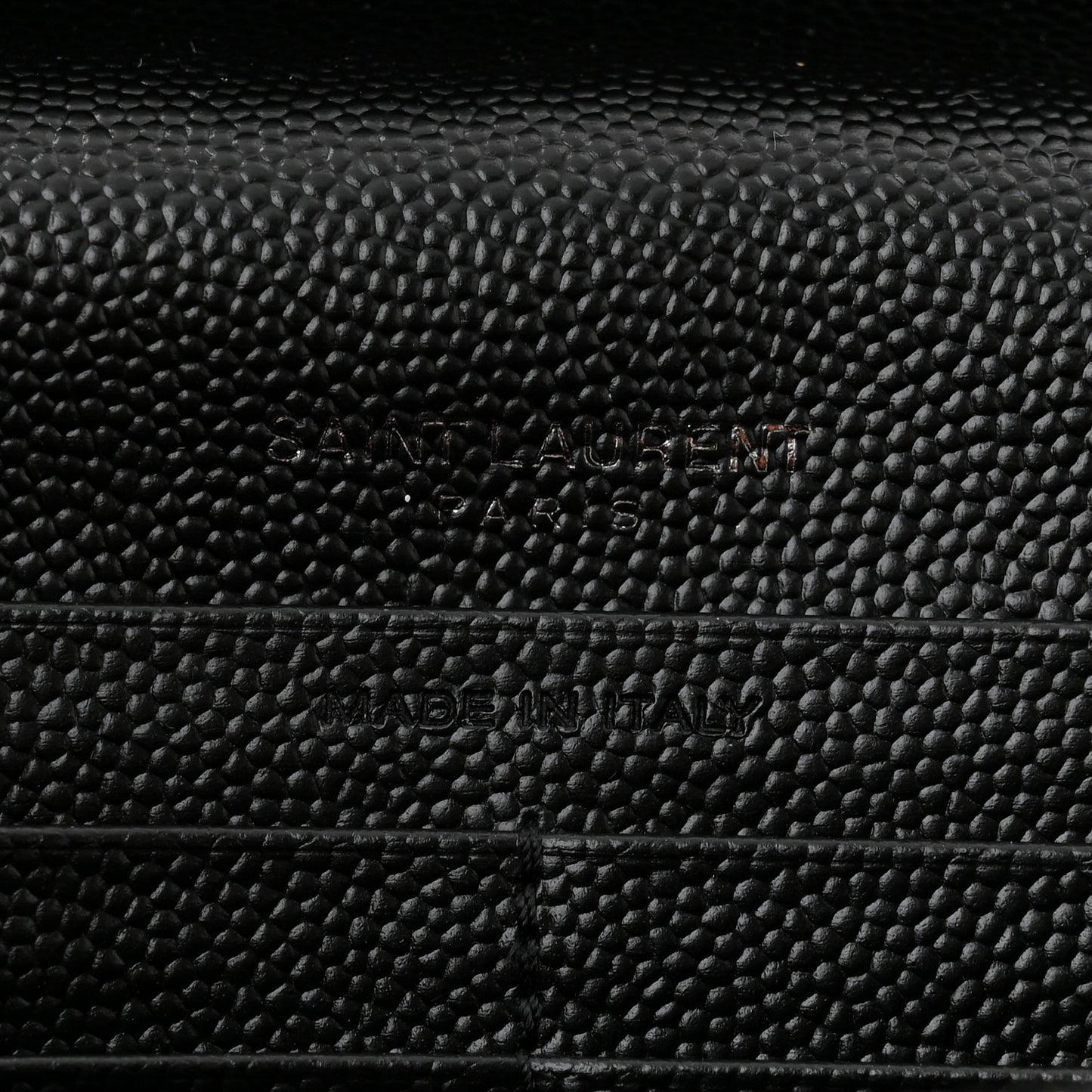 Grain De Poudre Matelasse Chevron Monogram Monochrome Chain Wallet Black