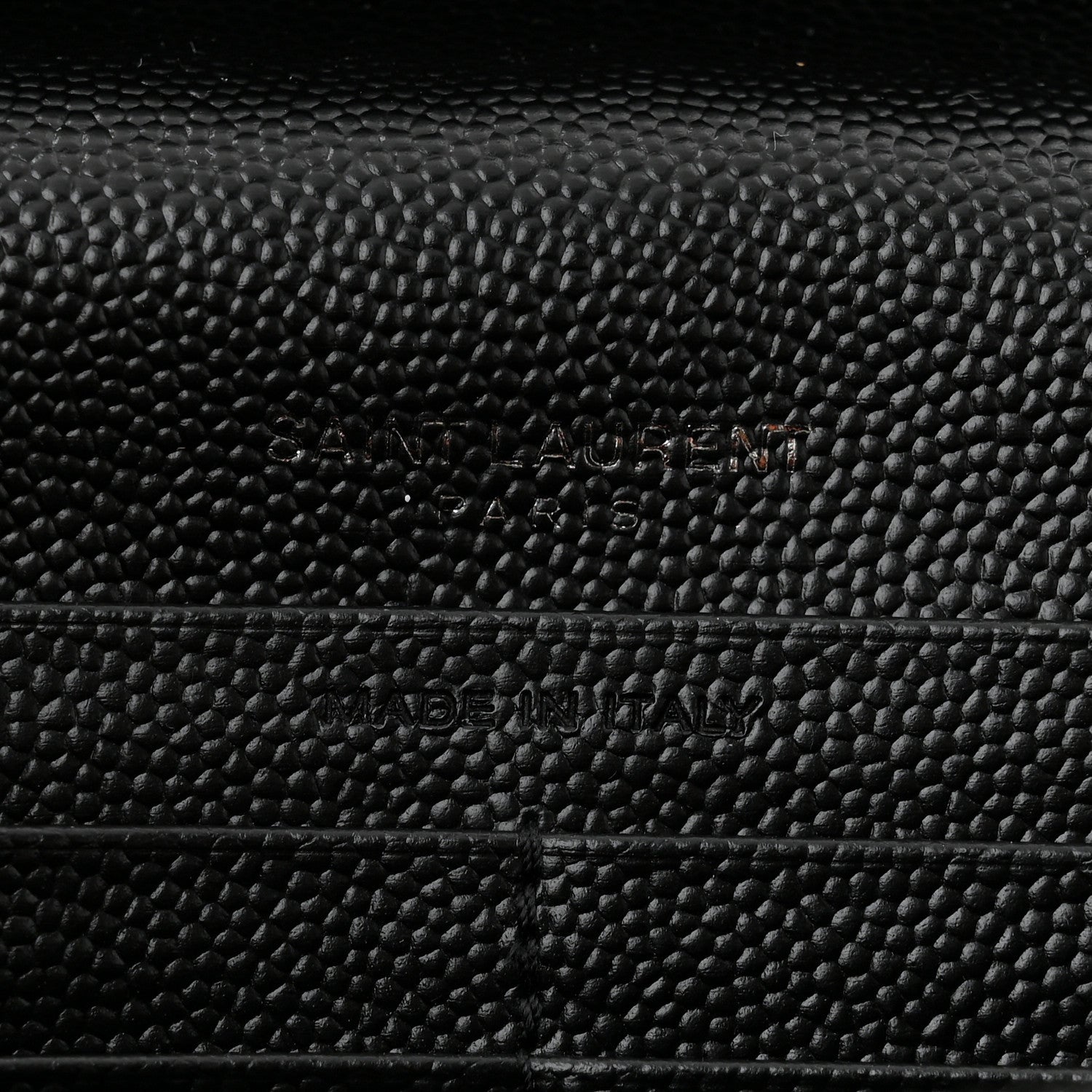 Saint Laurent Grain De Poudre Matelasse Chevron Monogram Monochrome Chain Wallet Black 6 of 10