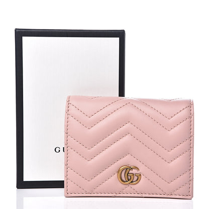 Gucci Calfskin Matelasse GG Marmont Card Case Wallet Perfect Pink 7 of 7