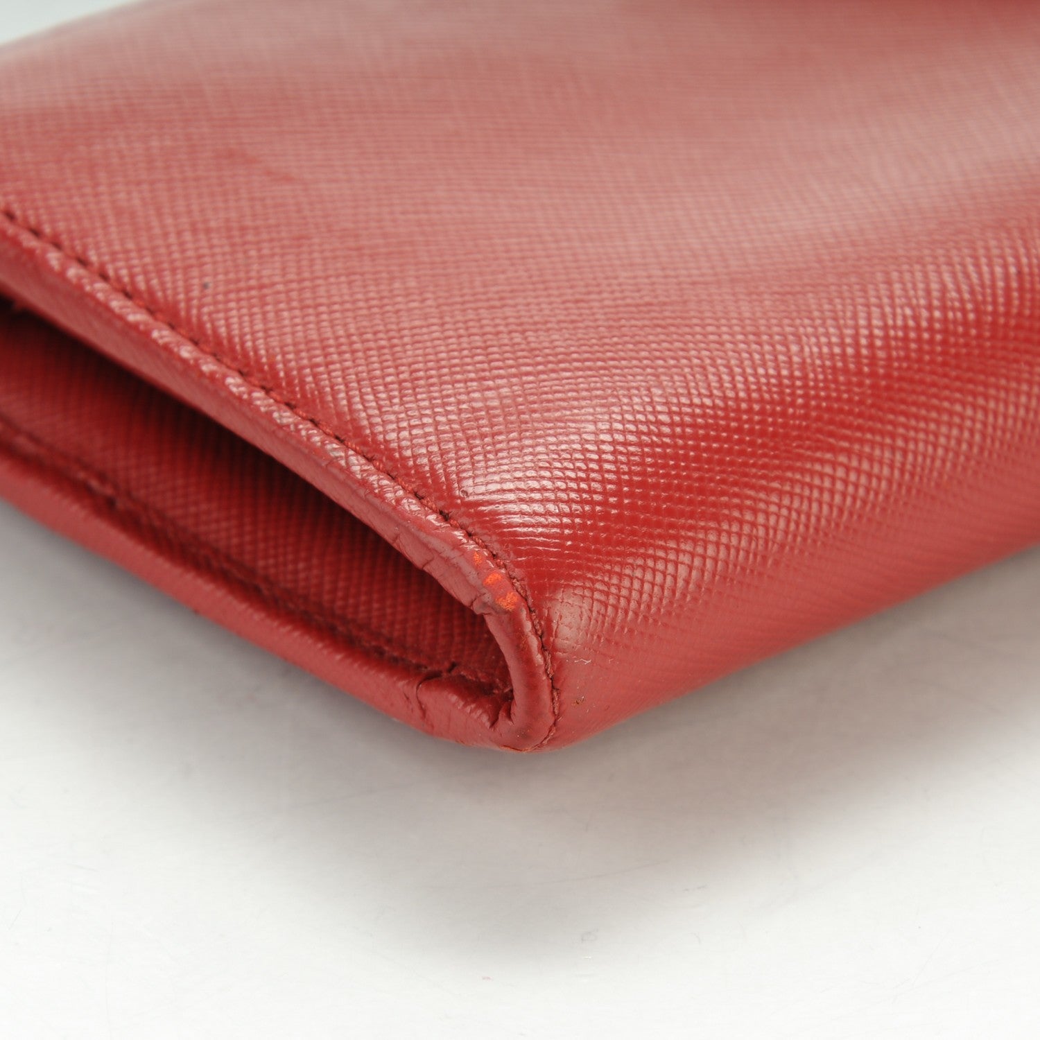 Prada Saffiano Metal Zip Around Wallet Fuoco 9 of 10