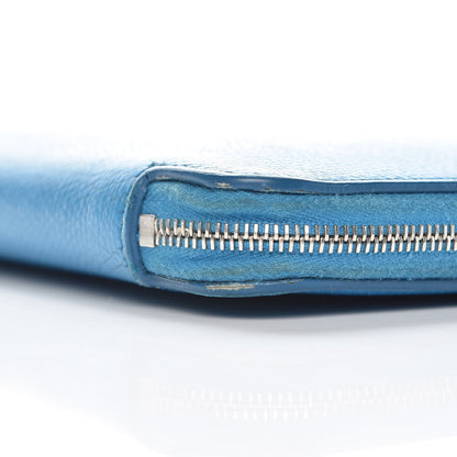 Celine Drummed Calfskin Zip Around Organizer Wallet Turquoise 14 of 17