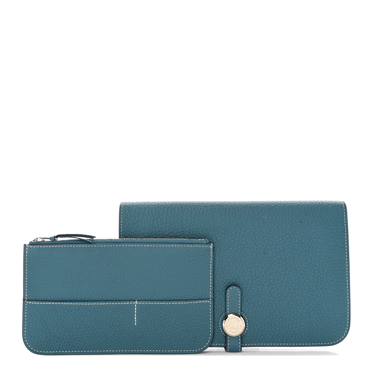 Hermes Togo Dogon Duo Wallet Bleu Jean 2 of 8