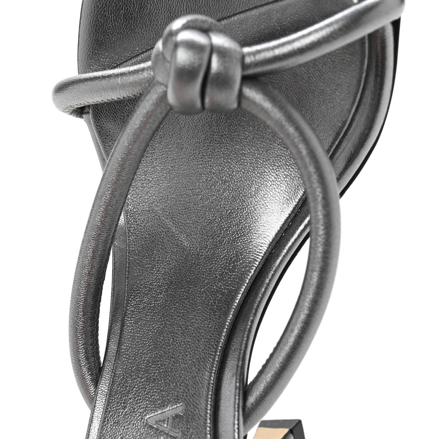 Bottega Veneta Metallic Blink Knot Mule Sandals 36.5 Silver 9 of 9