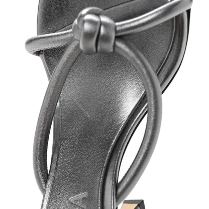 Bottega Veneta Metallic Blink Knot Mule Sandals 36.5 Silver 9 of 9