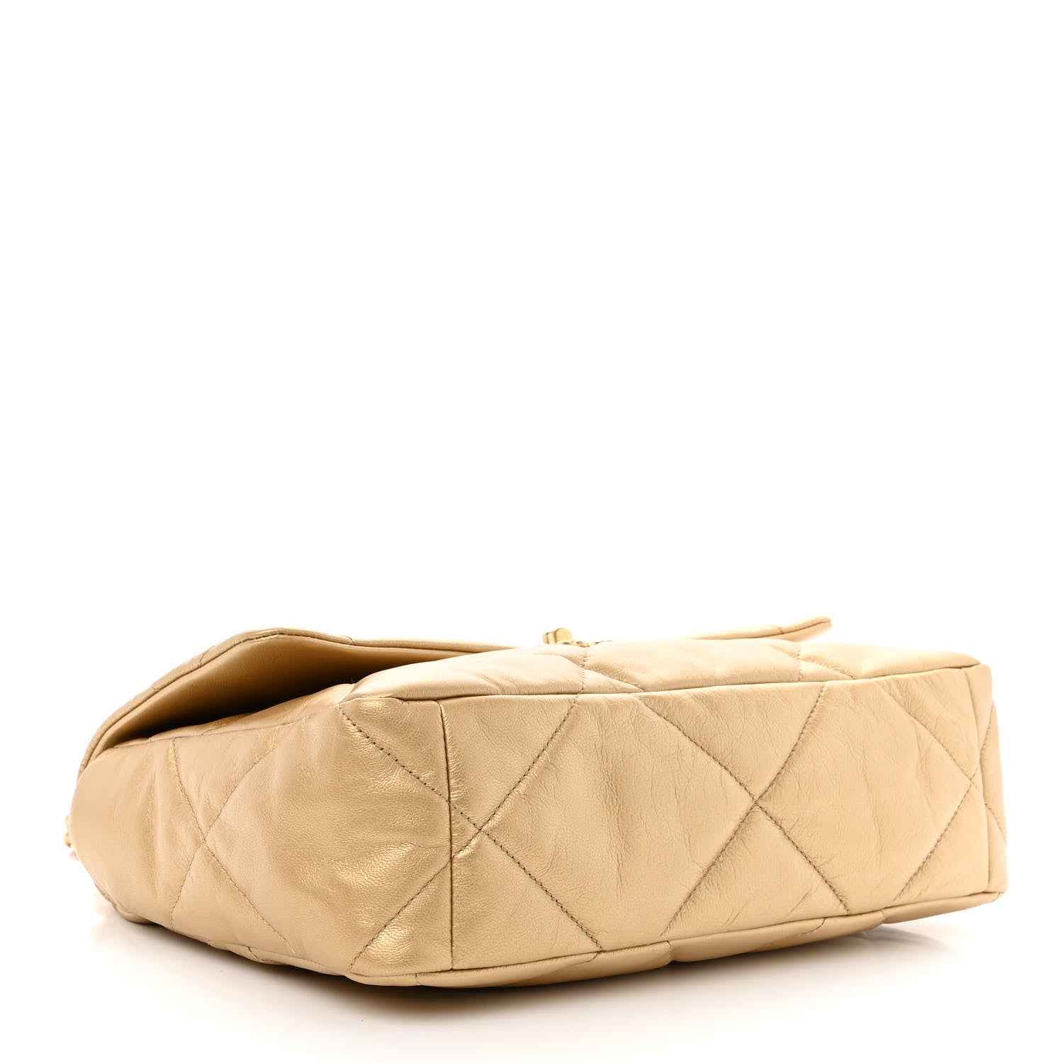 Chanel Metallic Goatskin Quilted Large Chanel 19 Flap Gold 4 of 10