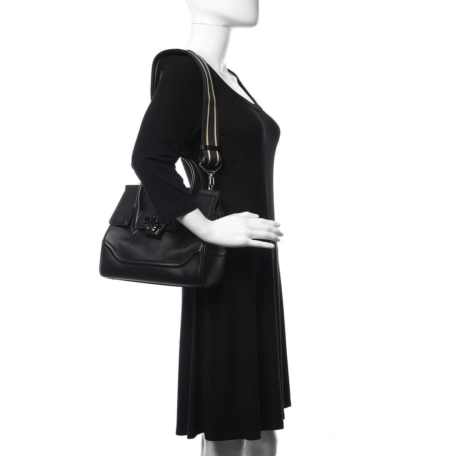 Versace Calfskin Medium Palazzo Empire Bag Black 2 of 9