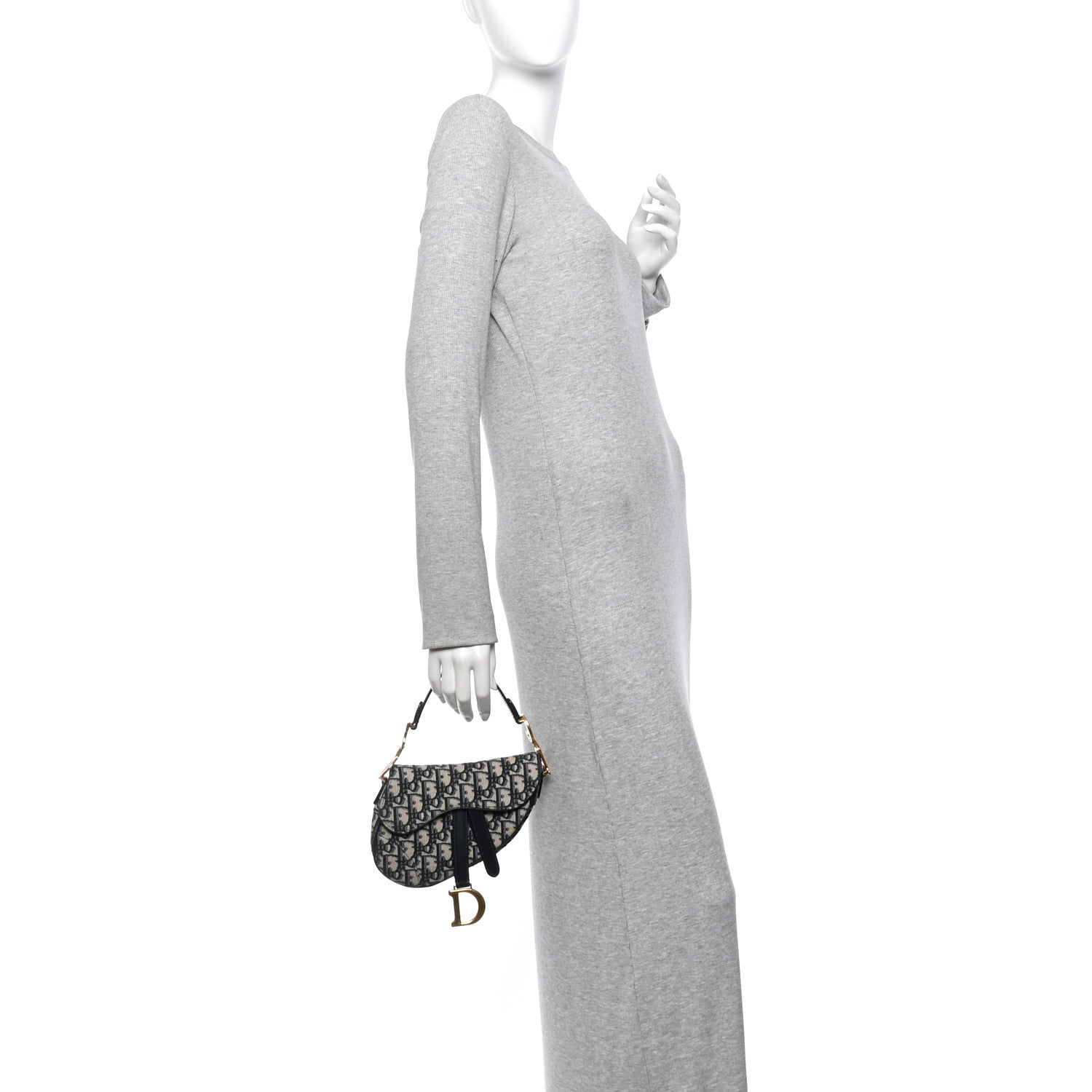 Christian Dior Oblique Mini Saddle Bag Blue 2 of 10