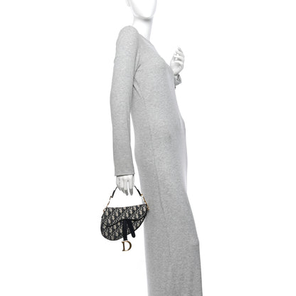Christian Dior Oblique Mini Saddle Bag Blue 2 of 10