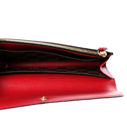 Louis Vuitton Damier Ebene Emilie Wallet Red 9 of 14