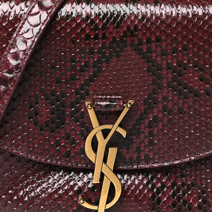 Saint Laurent Snakeskin Small Kaia Satchel Burgundy 8 of 10