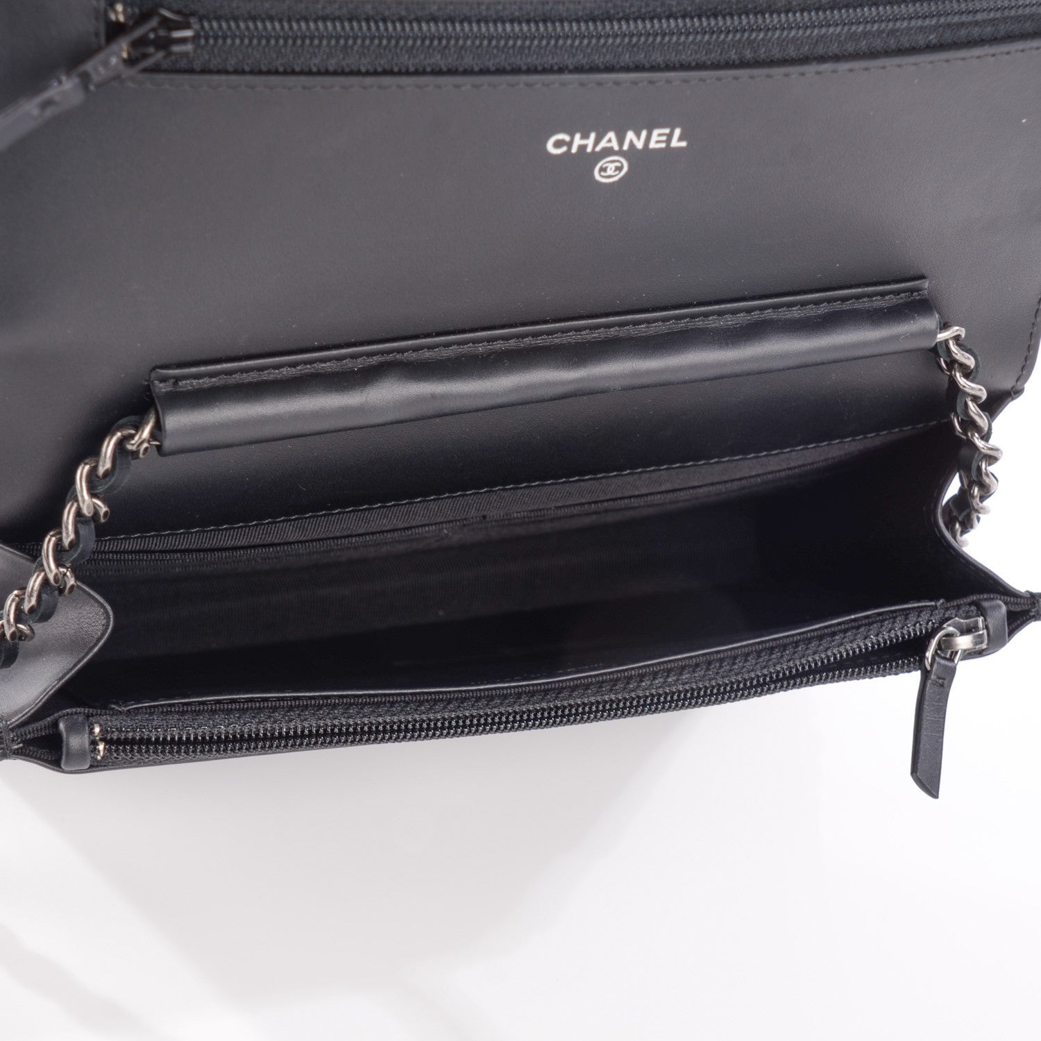 Chanel Distressed Patent Calfskin Quilted Reissue Wallet On Chain WOC Black 5 of 8