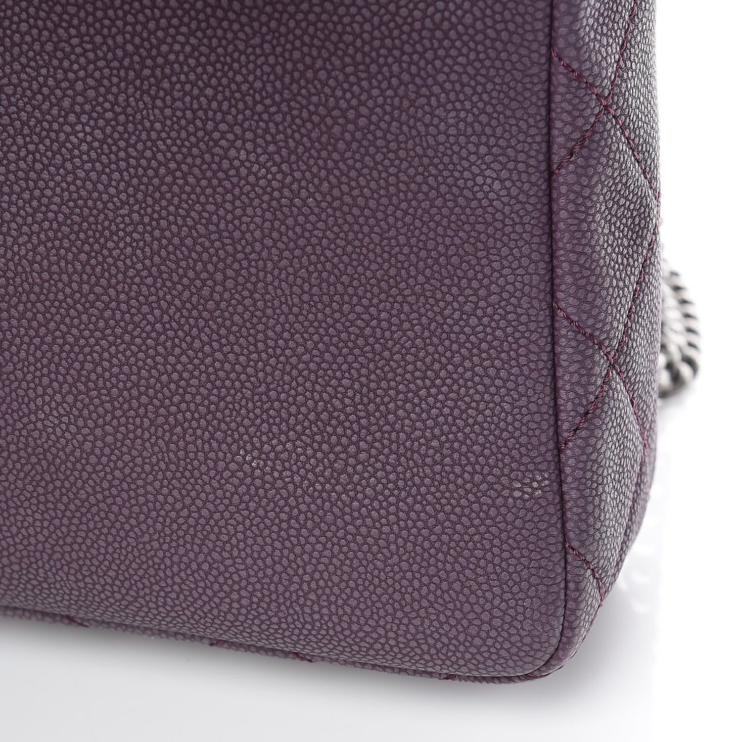 Chanel Washed Caviar Quilted Large Turn Around Ligne Flap Dark Purple 14 of 16